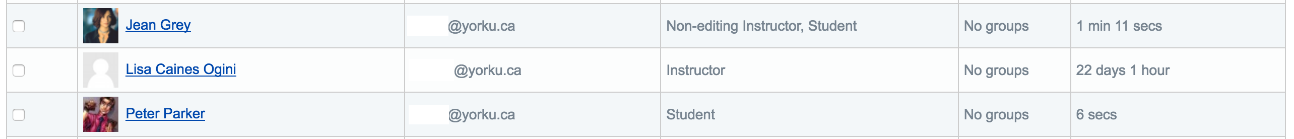 Participants page